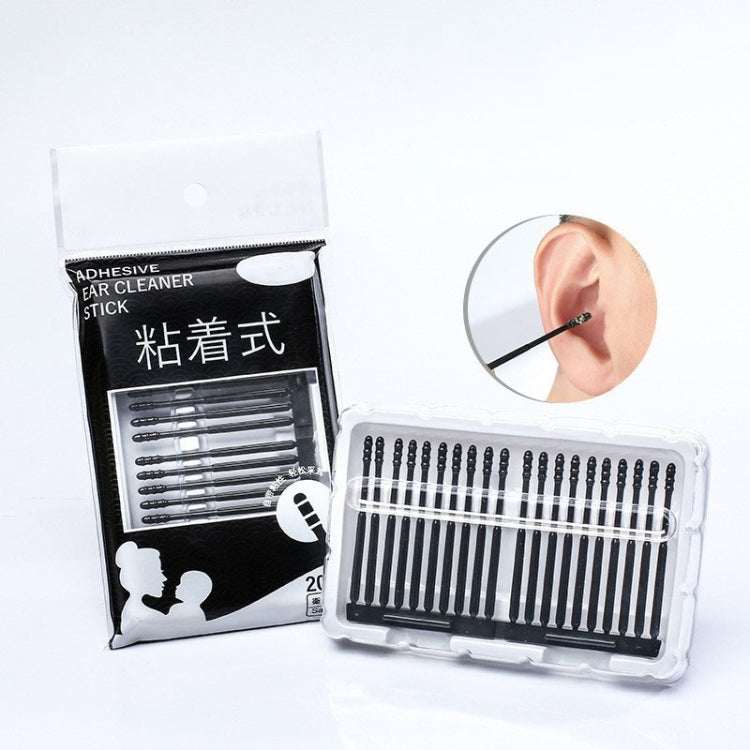 20pcs /box Spiral Sticky Ear Cleaning Cotton Swab Disposable Ear Cleaning Spoon(Black) - free shipping - PMC TechLife - Order now!