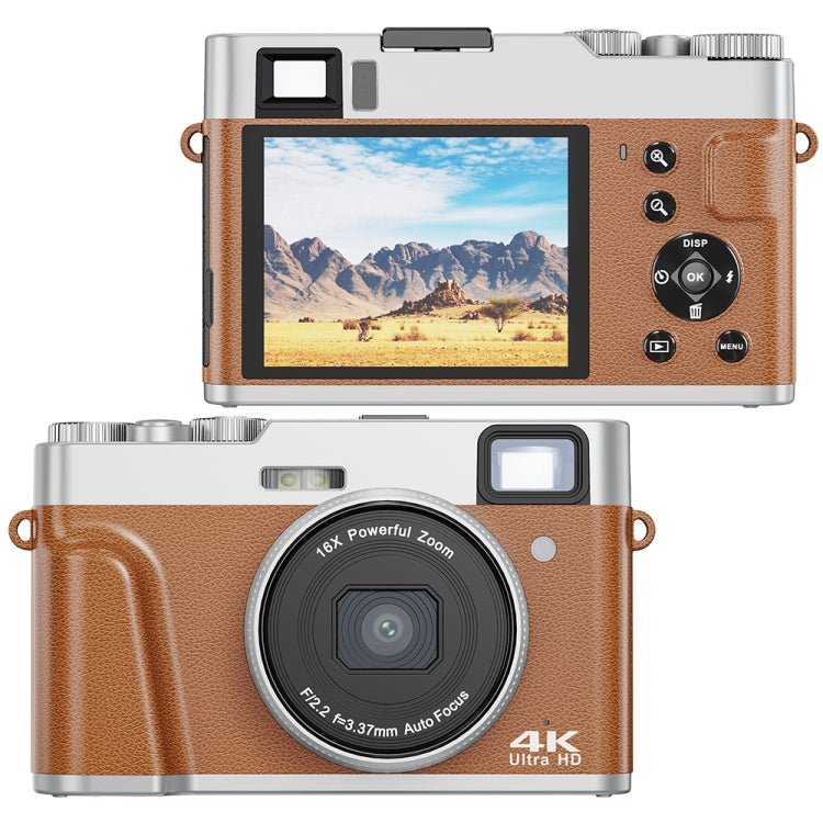 DC202L 2.8-Inch 4K HD 16X Zoom Photography Digital Camera Home SLR Camera, Color: Brown EU Plug - Children Cameras by PMC TechLife | Online Shopping South Africa | PMC TechLife | Buy Now Pay Later Mobicred