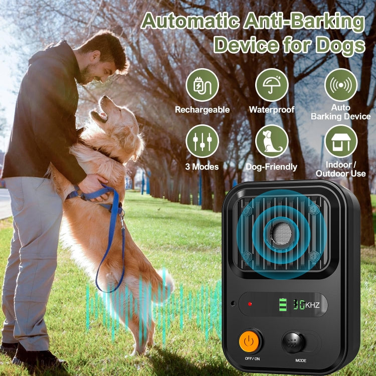 UltrasonicAnti Barking Devices Color Screen Auto Dog Bark Deterrent Devices with 3 Levels(Black) - Training Aids by PMC TechLife | Online Shopping South Africa | PMC TechLife | Buy Now Pay Later Mobicred