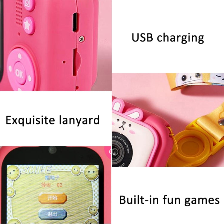 2.4 Inch IPS Screen 48MP Dual Lens Kids Digital Camera Mini Video Camera Without TF Card Pink Bunny - Children Cameras by PMC TechLife | Online Shopping South Africa | PMC TechLife | Buy Now Pay Later Mobicred