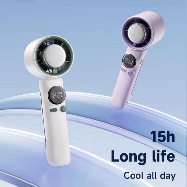 Turbo Handheld Small Fan Outdoor 100-speed Cooling Fan Built-in 4000 mAh Battery(Light Purple) - Electric Fans by PMC TechLife | Online Shopping South Africa | PMC TechLife | Buy Now Pay Later Mobicred