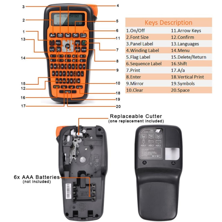 Phomemo E1000 Handheld Industrial Label Maker Thermal Transfer Printer with Keyboard, US Plug(Gray) - free shipping - PMC TechLife - Order now!