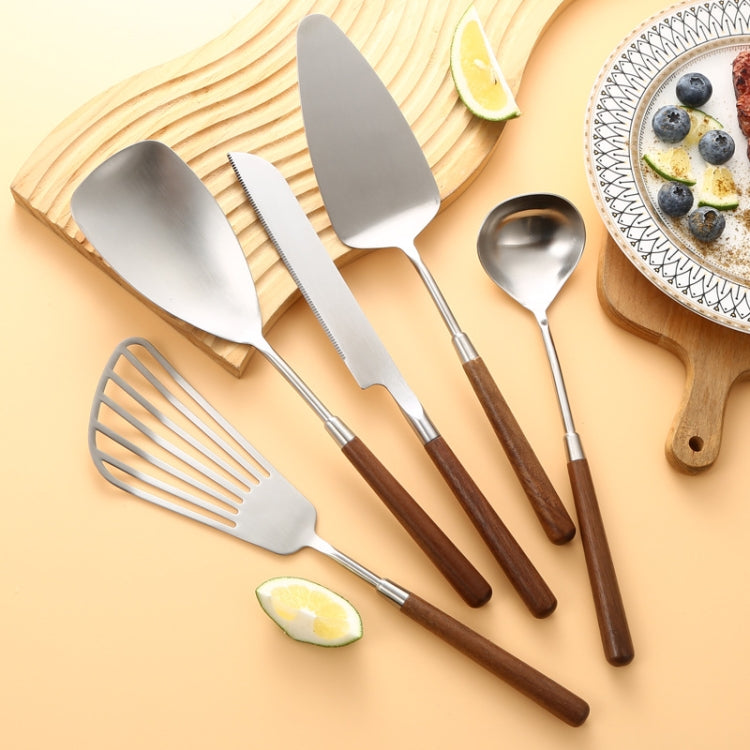 304 Stainless Steel Walnut Handle Cooking Tools Home Restaurant Kitchen Gadgets, Style: Frying Spatula - Cooking Tools by PMC TechLife | Online Shopping South Africa | PMC TechLife | Buy Now Pay Later Mobicred