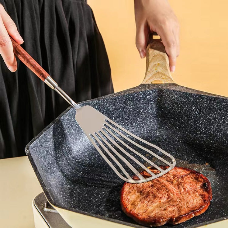 304 Stainless Steel Walnut Handle Cooking Tools Home Restaurant Kitchen Gadgets, Style: Frying Spatula - Cooking Tools by PMC TechLife | Online Shopping South Africa | PMC TechLife | Buy Now Pay Later Mobicred