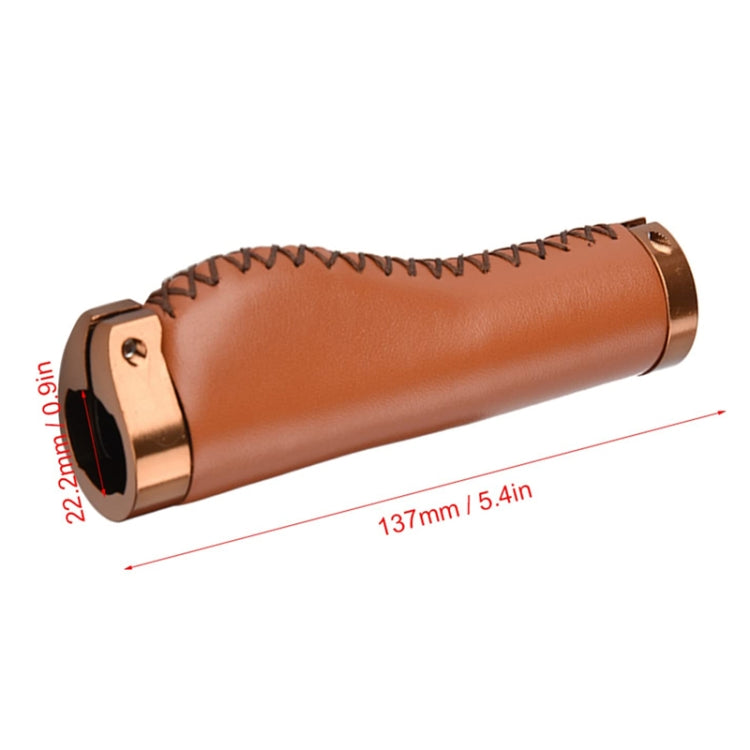 1pair Bicycle Non-Slip Leather Handlebar Grips Mountain Bike Vintage Handlebar Protector(Brown) - Bicycle Grips by PMC TechLife | Online Shopping South Africa | PMC TechLife | Buy Now Pay Later Mobicred