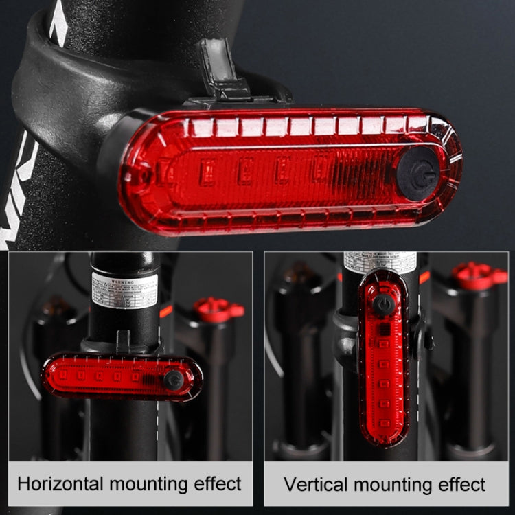 Mountain Bike Night Riding Warning Lamp Bicycle USB Charging Tail Light(Red) - Taillights by PMC TechLife | Online Shopping South Africa | PMC TechLife | Buy Now Pay Later Mobicred