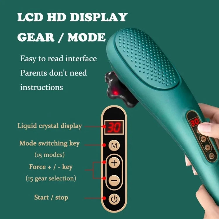 6 In 1 Handheld Body Massager 15 Modes Heating Vibration Massage Stick(Green) - free shipping - PMC TechLife - Order now!