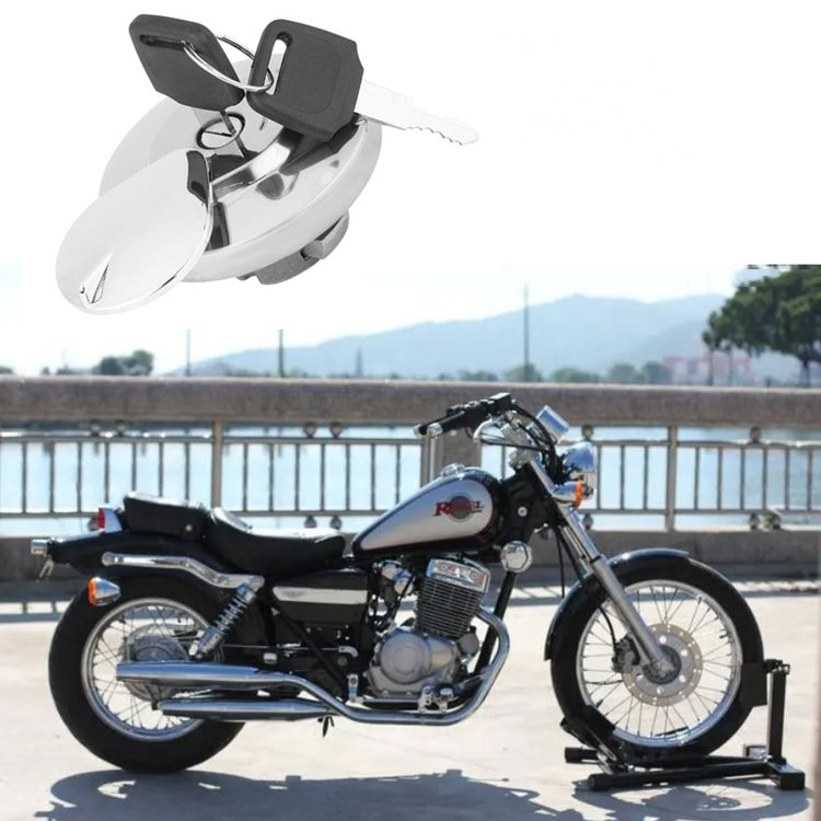 Suitable for Honda CA250 Motorcycle Modified Fuel Tank Cap(Silver) - Theft Protection by PMC TechLife | Online Shopping South Africa | PMC TechLife | Buy Now Pay Later Mobicred