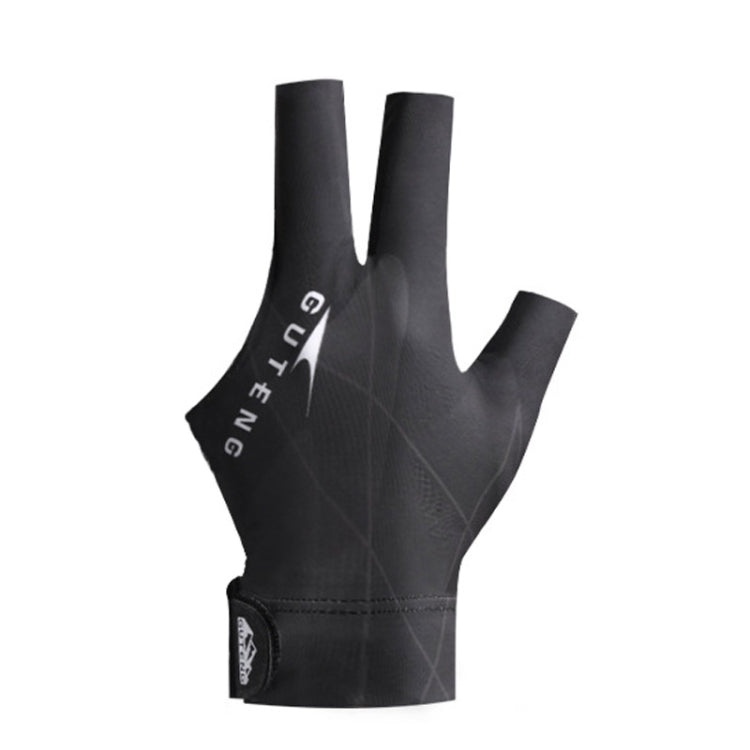 GUTENG Three Finger Thin Breathable Wear-Resistant Non-Slip Snooker Billiard Gloves, Style: Left Hand Half Finger (Printed Black) - Safety Gloves by GUTENG | Online Shopping South Africa | PMC TechLife | Buy Now Pay Later Mobicred