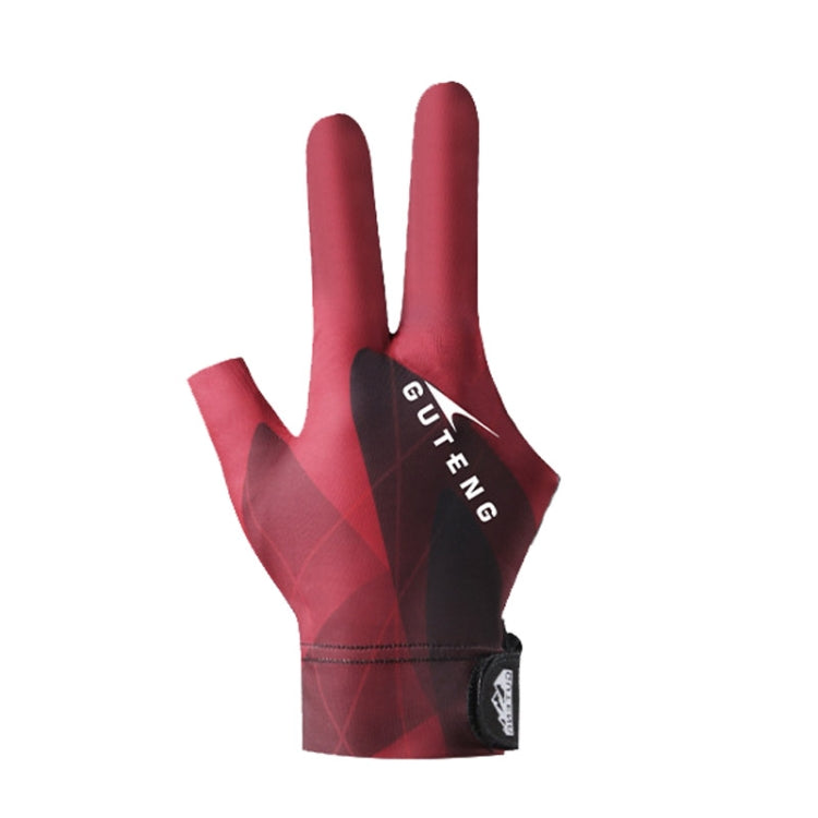 GUTENG Three Finger Thin Breathable Wear-Resistant Non-Slip Snooker Billiard Gloves, Style: Right Thumb Half Finger (Printed Red) - Safety Gloves by GUTENG | Online Shopping South Africa | PMC TechLife | Buy Now Pay Later Mobicred
