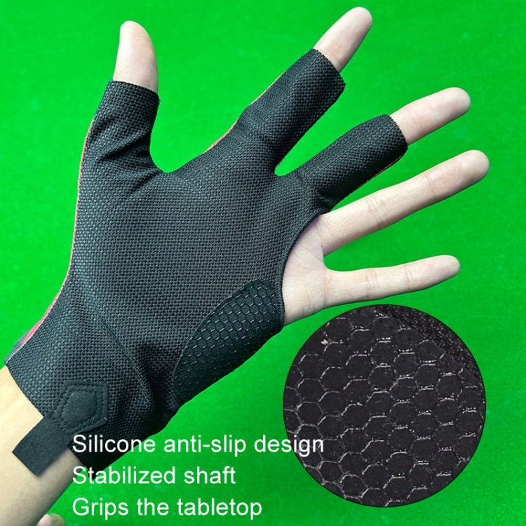 GUTENG Three Finger Thin Breathable Wear-Resistant Non-Slip Snooker Billiard Gloves, Style: Right Thumb Half Finger (Printed Red) - Safety Gloves by GUTENG | Online Shopping South Africa | PMC TechLife | Buy Now Pay Later Mobicred