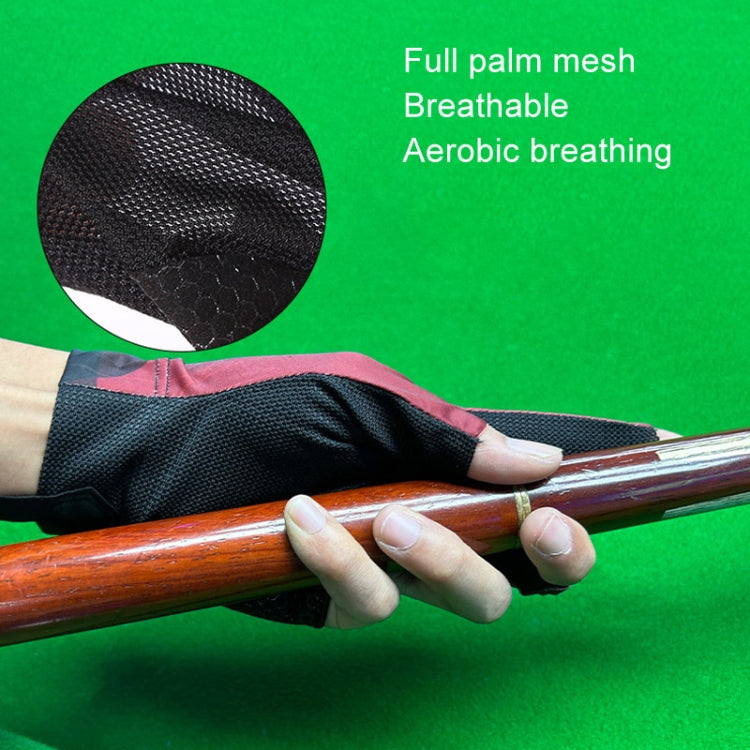 GUTENG Three Finger Thin Breathable Wear-Resistant Non-Slip Snooker Billiard Gloves, Style: Right Thumb Half Finger (Printed Red) - Safety Gloves by GUTENG | Online Shopping South Africa | PMC TechLife | Buy Now Pay Later Mobicred