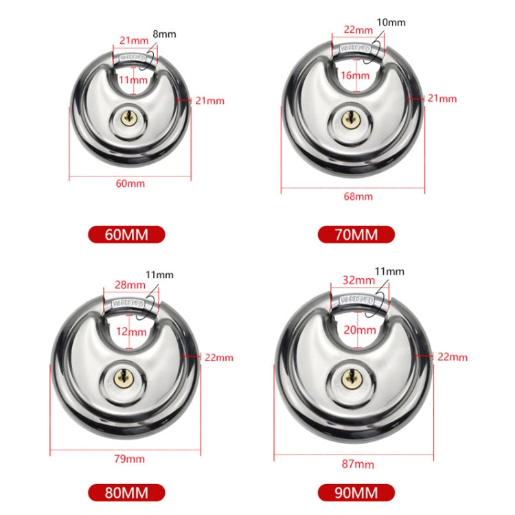 80mm Household Anti-Theft Rust-Proof And Waterproof Pure Copper Core Round Padlock - Padlocks by PMc TechLife | Online Shopping South Africa | PMc TechLife | Buy Now Pay Later Mobicred