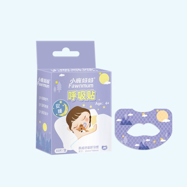30pcs /Box Fawnmum Mouth Breathing Patch Night Stop Snoring Patch Anti-Snoring Closed Mouth Patch, Color: Children Purple - free shipping - PMC TechLife - Order now!