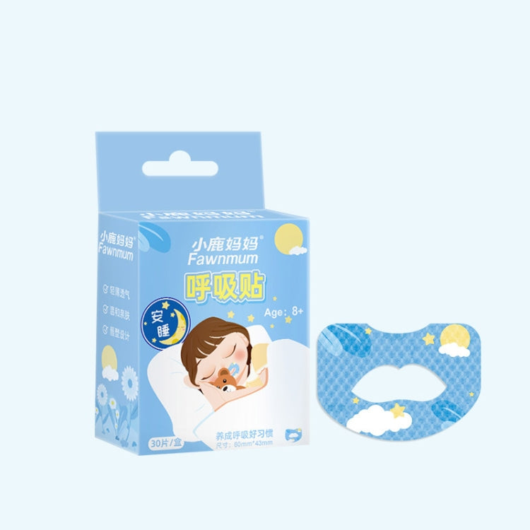 30pcs /Box Fawnmum Mouth Breathing Patch Night Stop Snoring Patch Anti-Snoring Closed Mouth Patch, Color: Children Blue - free shipping - PMC TechLife - Order now!