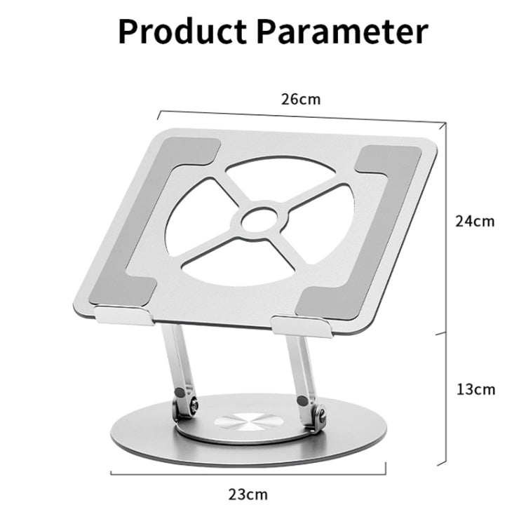 Aluminum Alloy Laptop Stand Notebook Riser with 360 Degree Rotating Base,(Silver) - Laptop Stand by PMC Jewellery | Online Shopping South Africa | PMC Jewellery | Buy Now Pay Later Mobicred