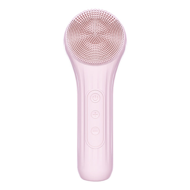 Sonic Waterproof Facial Cleansing Brush Rechargeable Hot Compress Face Scrubber Cleanser(Pink) - free shipping - PMC TechLife - Order now!