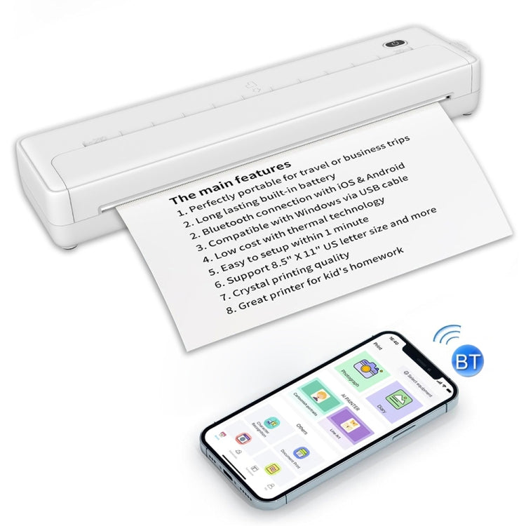 A4-XZ 203DPI A4 Home Portable Smart Wireless Inkless Thermal Printer(White) - Printer by PMC TechLife | Online Shopping South Africa | PMC TechLife | Buy Now Pay Later Mobicred