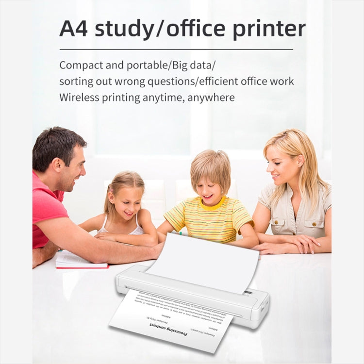A4-XZ 203DPI A4 Home Portable Smart Wireless Inkless Thermal Printer(White) - Printer by PMC TechLife | Online Shopping South Africa | PMC TechLife | Buy Now Pay Later Mobicred