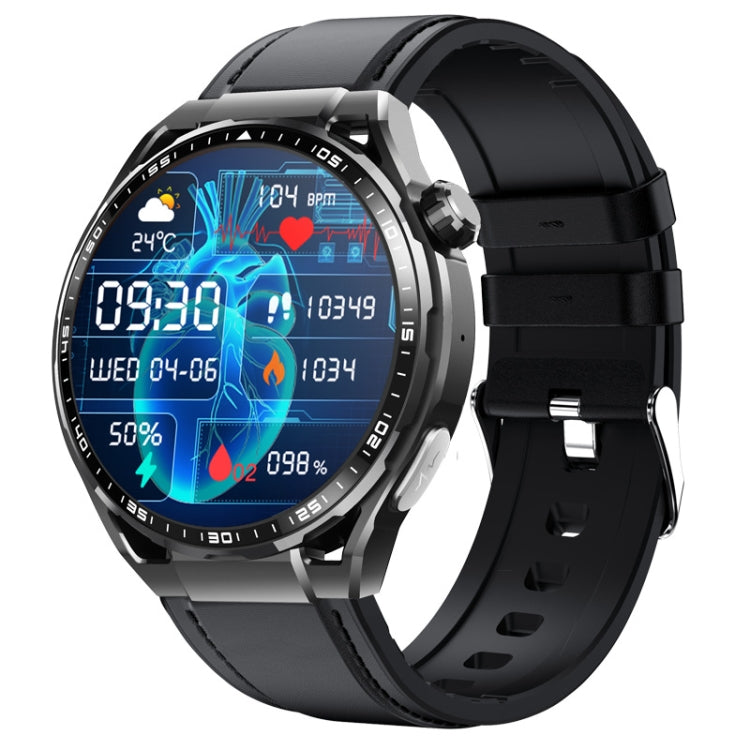 F200 Smart Health Watch ECG Electrocardiogram Blood Sugar Monitoring 1.55 Inch Round Screen, Color: Black Leather - Smart Watches by PMC TechLife | Online Shopping South Africa | PMC TechLife | Buy Now Pay Later Mobicred