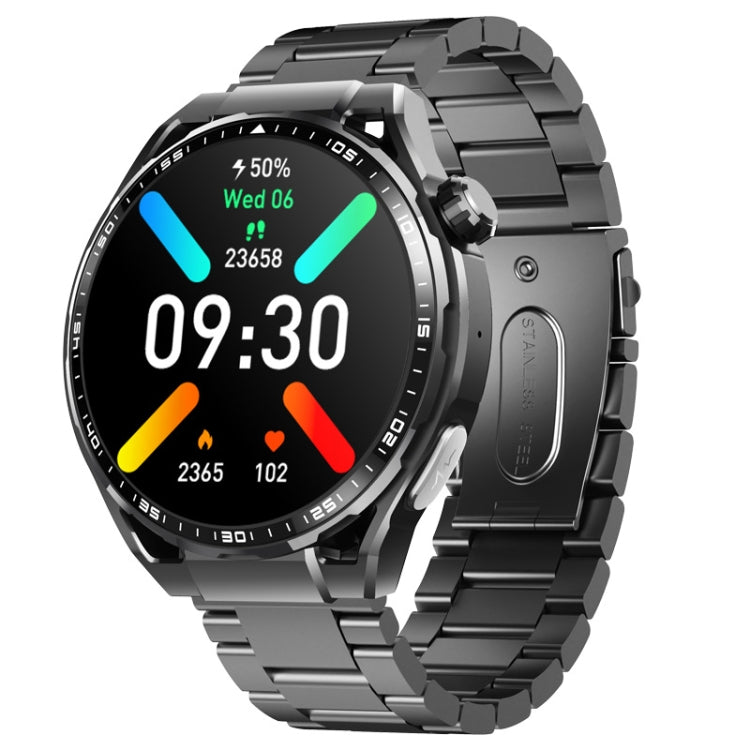 F200 Smart Health Watch ECG Electrocardiogram Blood Sugar Monitoring 1.55 Inch Round Screen, Color: Black 3-Beads Steel - Smart Watches by PMC TechLife | Online Shopping South Africa | PMC TechLife | Buy Now Pay Later Mobicred