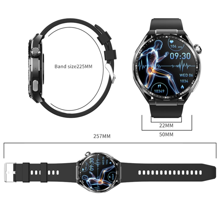 F200 Smart Health Watch ECG Electrocardiogram Blood Sugar Monitoring 1.55 Inch Round Screen, Color: Black Gray Silicone - Smart Watches by PMC TechLife | Online Shopping South Africa | PMC TechLife | Buy Now Pay Later Mobicred