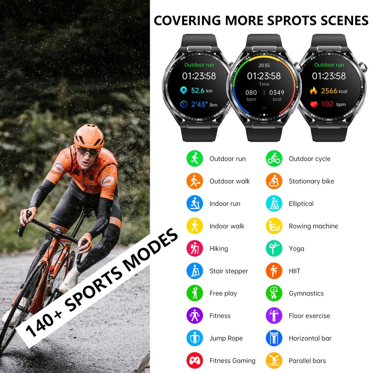F200 Smart Health Watch ECG Electrocardiogram Blood Sugar Monitoring 1.55 Inch Round Screen, Color: Black Gray Silicone - Smart Watches by PMC TechLife | Online Shopping South Africa | PMC TechLife | Buy Now Pay Later Mobicred