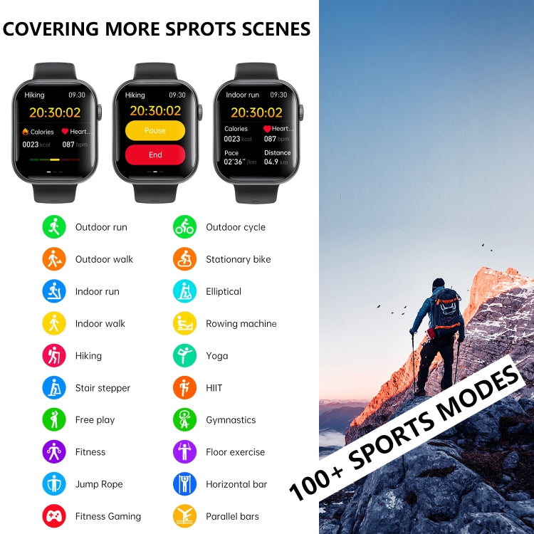 F70  2.1 Inch Screen Smart Watch With Blood Sugar/Blood Oxygen Monitoring /SOS Alarm/100+ Sports Modes, Color: Black SIlver 3-bead - Smart Watches by PMC TechLife | Online Shopping South Africa | PMC TechLife | Buy Now Pay Later Mobicred