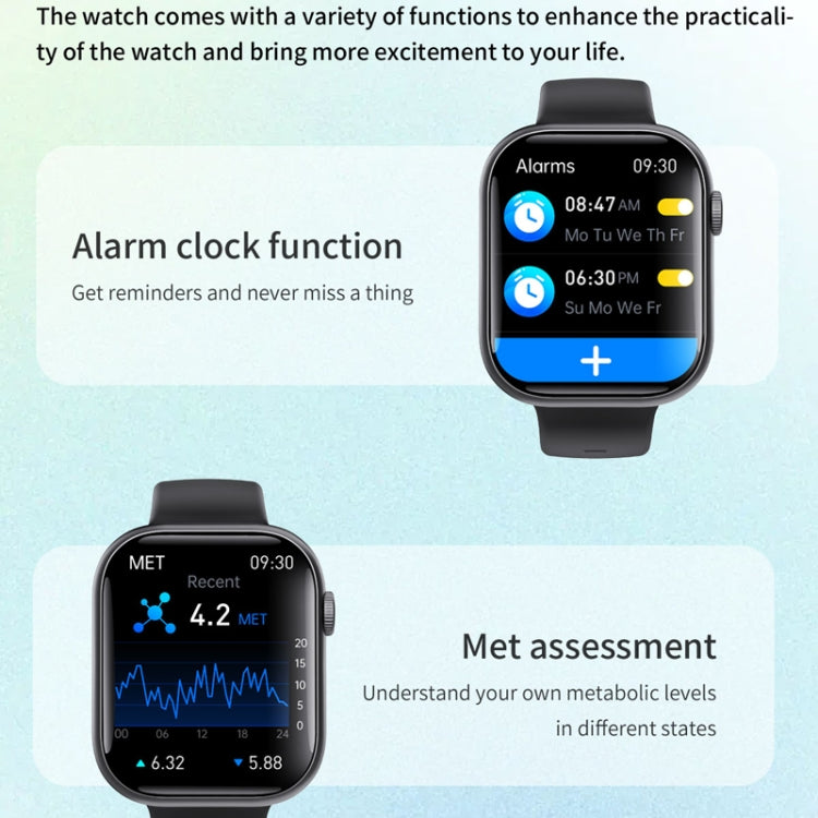 F70  2.1 Inch Screen Smart Watch With Blood Sugar/Blood Oxygen Monitoring /SOS Alarm/100+ Sports Modes, Color: Black Leather - Smart Watches by PMC TechLife | Online Shopping South Africa | PMC TechLife | Buy Now Pay Later Mobicred