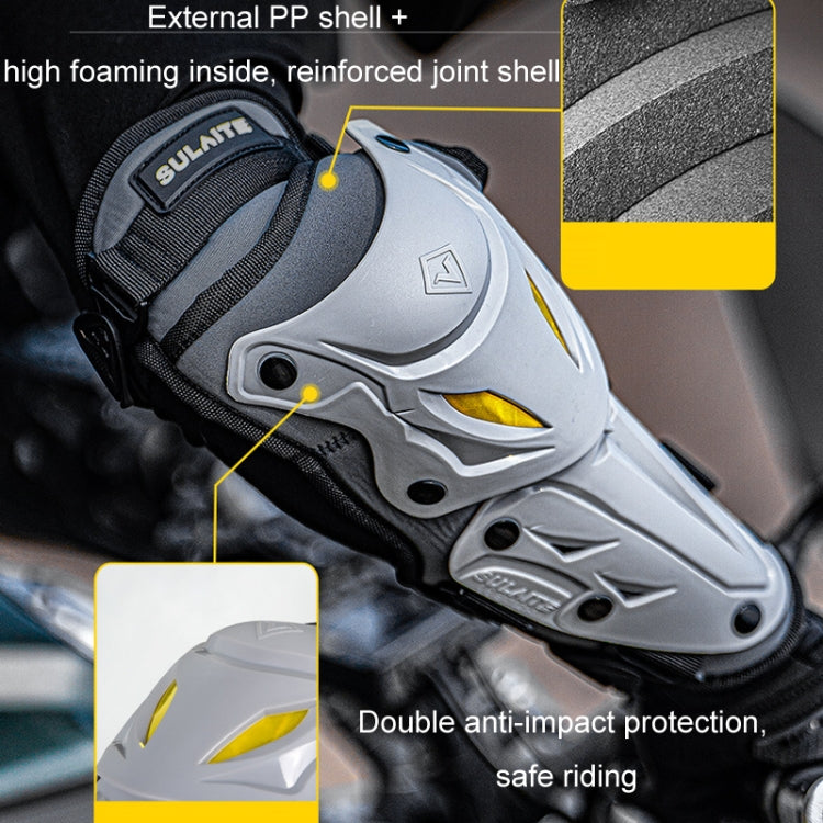 SULAITE Motorcycle Outdoor Riding Breathable Protective Equipment, Color: 2pcs /Set Knee Pads Gray - Protective Gear by SULAITE | Online Shopping South Africa | PMC TechLife | Buy Now Pay Later Mobicred