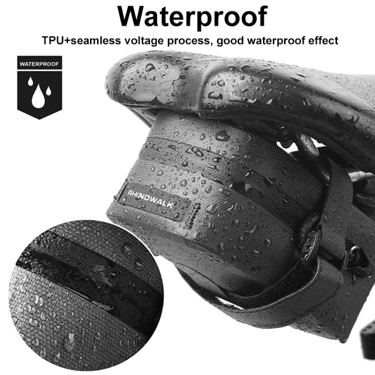 Rhinowalk RK5200 0.39L Bicycle Lightweight Waterproof Tail Bag Outdoor Cycling TPU Saddle Bag(Blue) - Bicycle Bags by Rhinowalk | Online Shopping South Africa | PMC TechLife | Buy Now Pay Later Mobicred