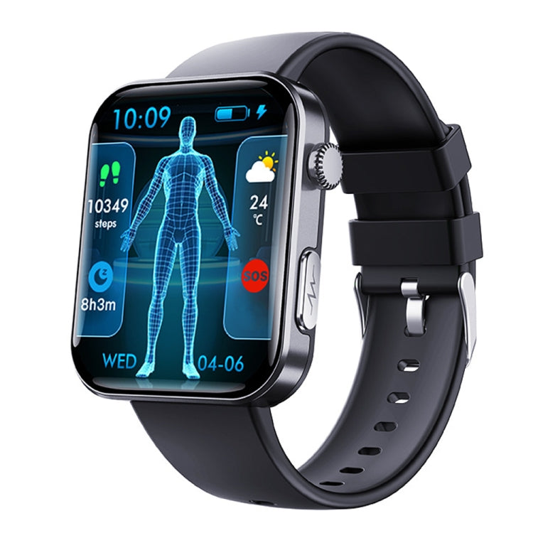 F300  2.1-Inch Screen Smart Watch Supports Bluetooth Calls/ECG/Blood Composition Analysis/50+ Sports Modes, Color: Black Silicone - Smart Watches by PMC TechLife | Online Shopping South Africa | PMC TechLife | Buy Now Pay Later Mobicred