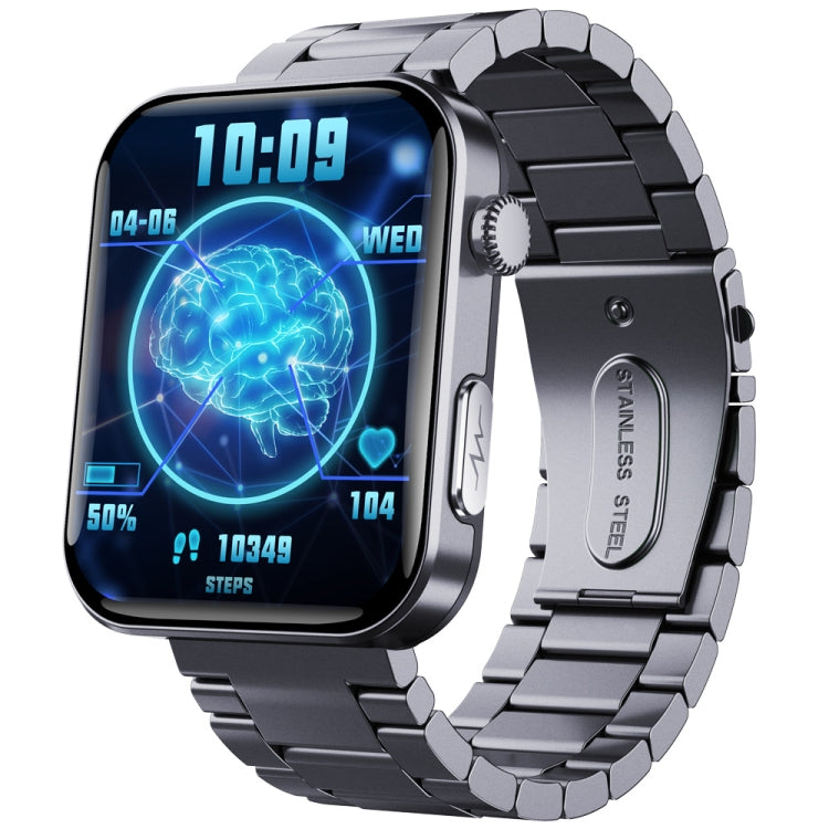 F300  2.1-Inch Screen Smart Watch Supports Bluetooth Calls/ECG/Blood Composition Analysis/50+ Sports Modes, Color: Black 3-Beads Steel - Smart Watches by PMC TechLife | Online Shopping South Africa | PMC TechLife | Buy Now Pay Later Mobicred