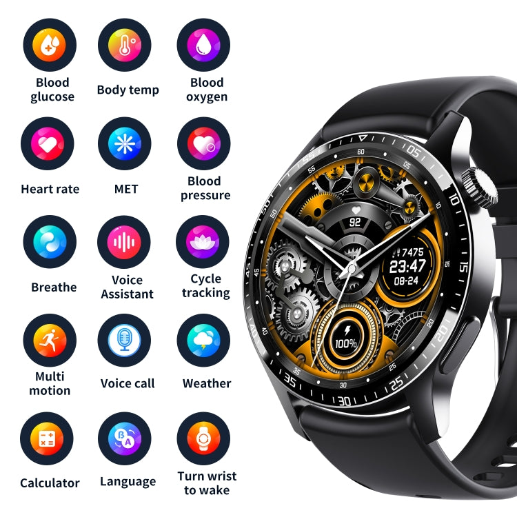 F207 Smart Watch 1.35-Inch Narrow Edge Screen Supports Bluetooth Calls / 24H Health Monitoring / 150+ Sports Modes, Color: Black 3-Beads Steel - Smart Watches by PMC TechLife | Online Shopping South Africa | PMC TechLife | Buy Now Pay Later Mobicred
