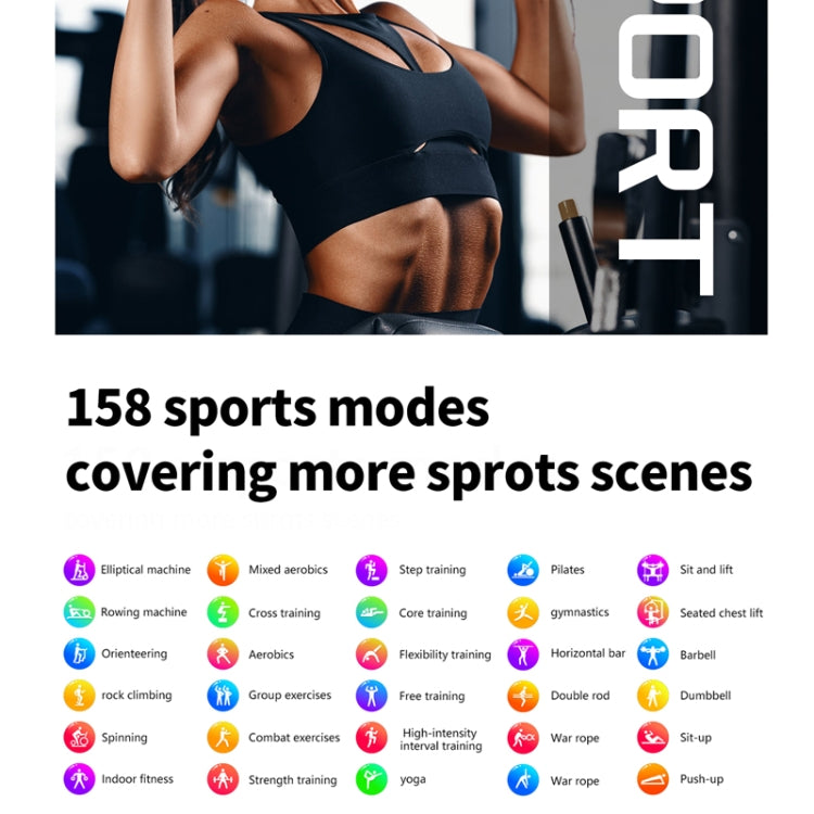 F207 Smart Watch 1.35-Inch Narrow Edge Screen Supports Bluetooth Calls / 24H Health Monitoring / 150+ Sports Modes, Color: Black Milan - Smart Watches by PMC TechLife | Online Shopping South Africa | PMC TechLife | Buy Now Pay Later Mobicred