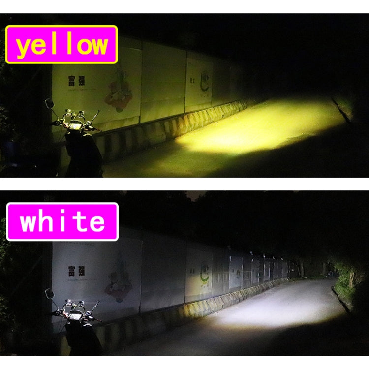 1pair 12V-85V Motorcycle Headlights Dual-color Automotive LED Working Headlights, Color: Yellow + White Light With Flashing - Work Lights by PMC TechLife | Online Shopping South Africa | PMC TechLife | Buy Now Pay Later Mobicred