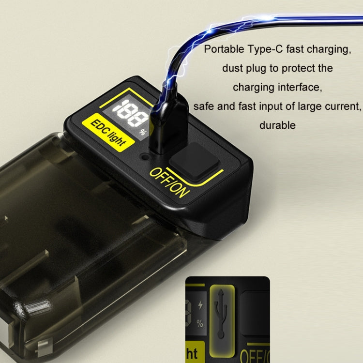 Mini Type-C Rechargeable Outdoor Keychain Light Flashlight(Lamp Head Rotatable Black) - Mini Flashlight by PMc TechLife | Online Shopping South Africa | PMc TechLife | Buy Now Pay Later Mobicred