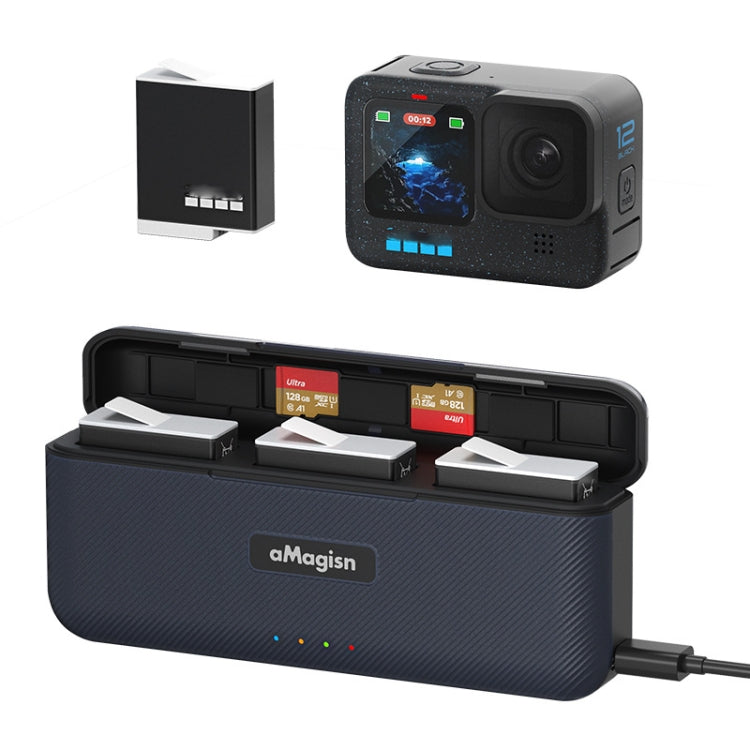 AMagisn Portable Fast Charge Hub For GoPro HERO12 Black / HERO11 Black / HERO10 Black / HERO9 Black - Charger by aMagisn | Online Shopping South Africa | PMC TechLife | Buy Now Pay Later Mobicred