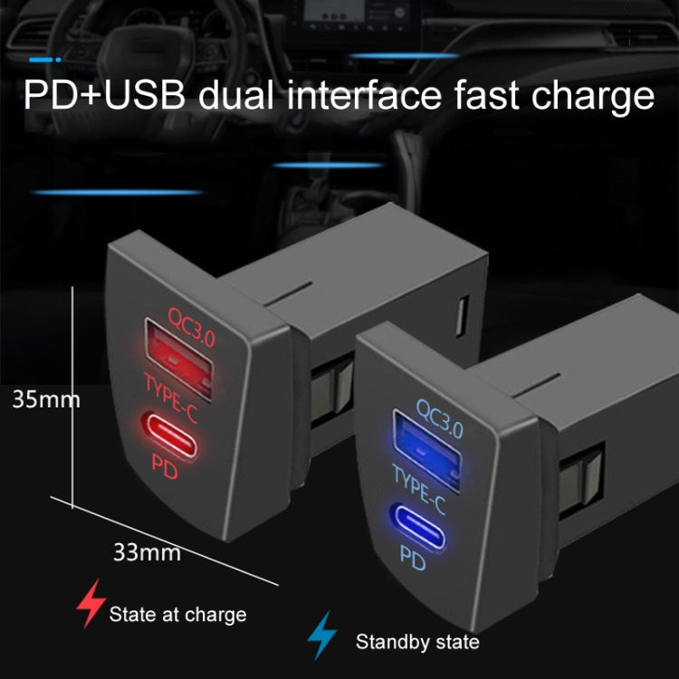 For Toyota RAV4 / WILDLANDER USB-PD Port 60W Fast Charging Modified Car Charger(Non-Destructive Cord) - DIY Modified Charger by PMC TechLife | Online Shopping South Africa | PMC TechLife | Buy Now Pay Later Mobicred