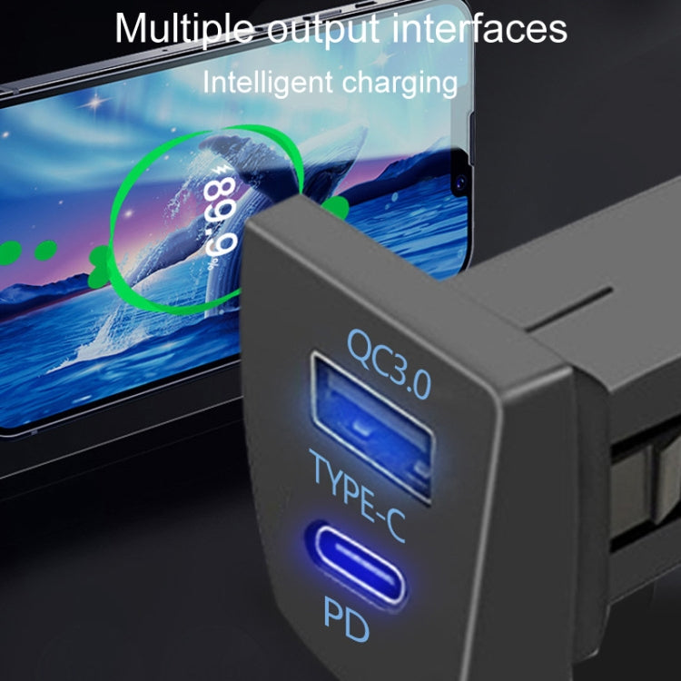 For Toyota RAV4 / WILDLANDER USB-PD Port 60W Fast Charging Modified Car Charger(Ordinary Power Cord) - DIY Modified Charger by PMC TechLife | Online Shopping South Africa | PMC TechLife | Buy Now Pay Later Mobicred