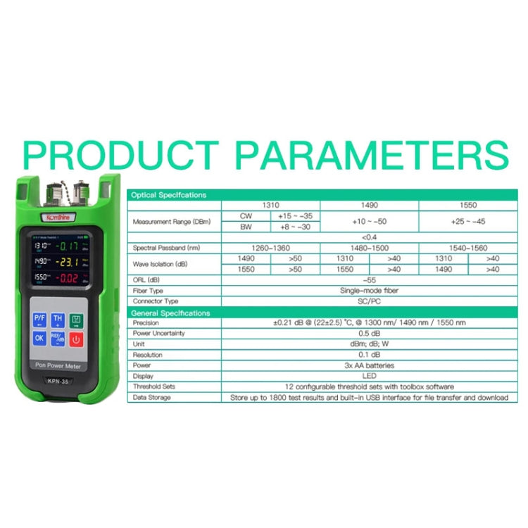 Komshine KPN-35 High Precision PON Optical Power Meter 1310/1490/1550nm Fiber Tester(SC/UPC Interface) - free shipping - PMC Jewellery - Order now!