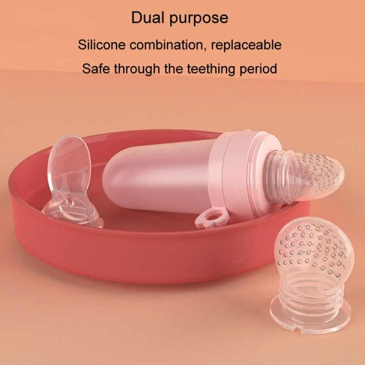 Portable Dual-purpose Baby Food Feeding Spoon Fruit Vegetable Silicone Feeding Pacifier Bottle(Nano-silver) - Cups & Silicone Nipple by PMc TechLife | Online Shopping South Africa | PMc TechLife | Buy Now Pay Later Mobicred