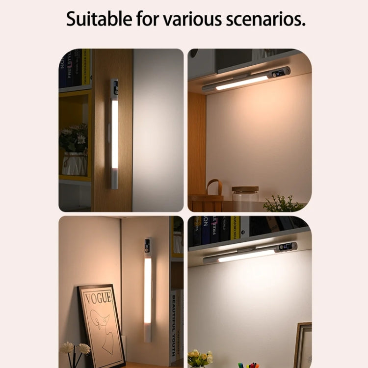 Rechargeable Under Cabinet LED Motion Sensor Night Light with Digital Display 1200mAH(Silver) - Sensor LED Lights by PMC TechLife | Online Shopping South Africa | PMC TechLife | Buy Now Pay Later Mobicred