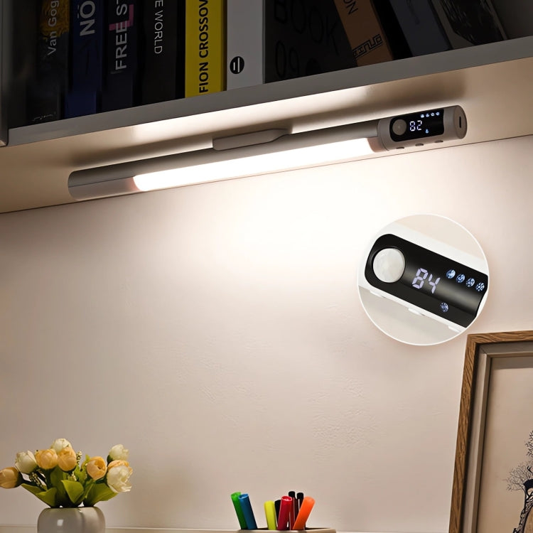 Rechargeable Under Cabinet LED Motion Sensor Night Light with Digital Display 1200mAH(Silver) - Sensor LED Lights by PMC TechLife | Online Shopping South Africa | PMC TechLife | Buy Now Pay Later Mobicred