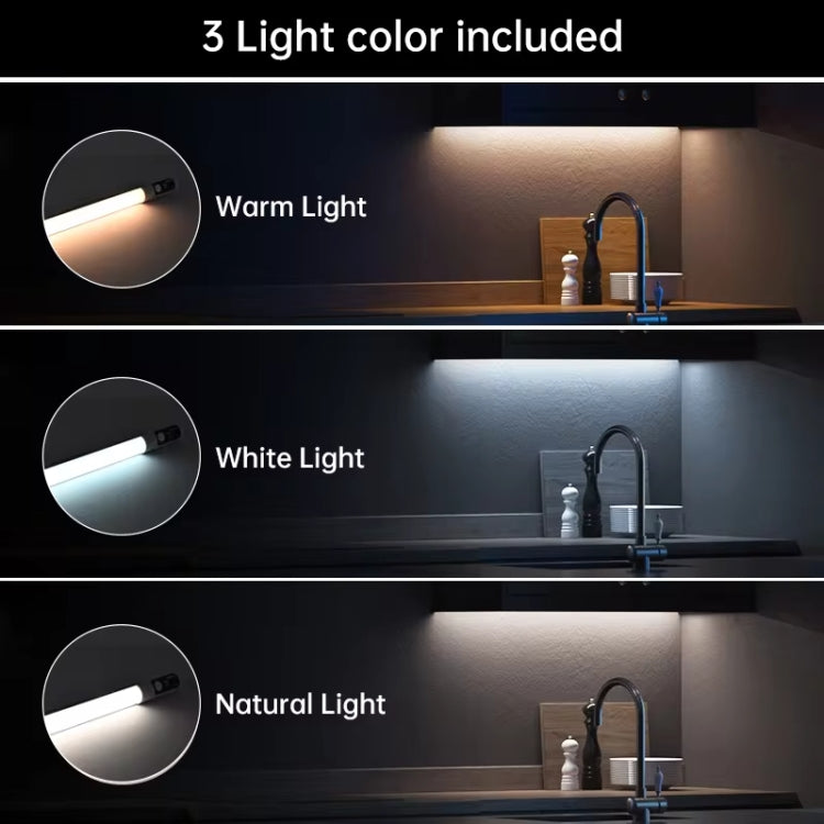 Rechargeable Under Cabinet LED Motion Sensor Night Light with Digital Display 1200mAH(Black) - Sensor LED Lights by PMC TechLife | Online Shopping South Africa | PMC TechLife | Buy Now Pay Later Mobicred