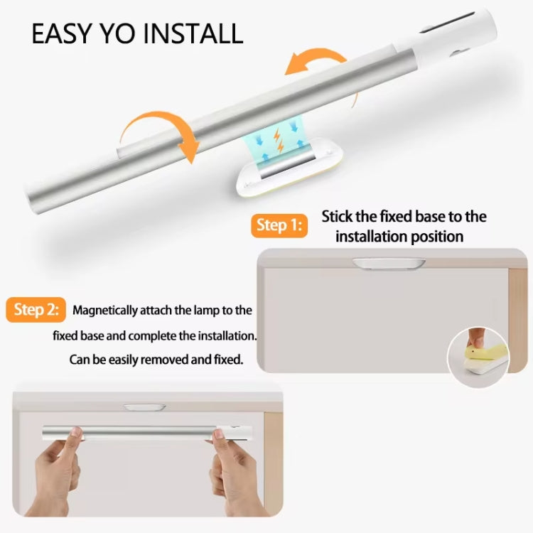 Rechargeable Under Cabinet LED Motion Sensor Night Light with Digital Display 1200mAH(Silver) - Sensor LED Lights by PMC TechLife | Online Shopping South Africa | PMC TechLife | Buy Now Pay Later Mobicred