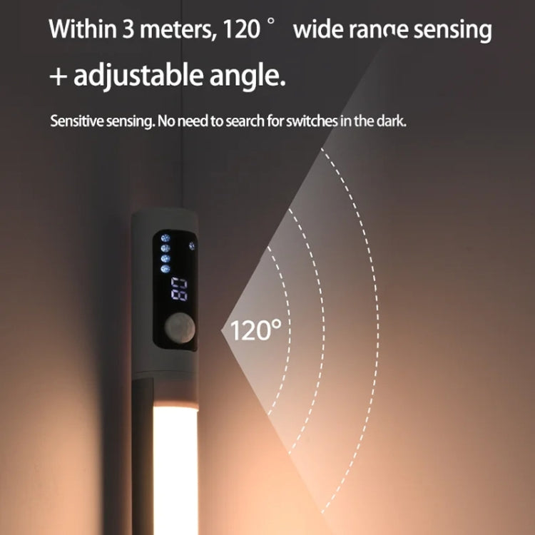 Rechargeable Under Cabinet LED Motion Sensor Night Light with Digital Display 1200mAH(Black) - Sensor LED Lights by PMC TechLife | Online Shopping South Africa | PMC TechLife | Buy Now Pay Later Mobicred