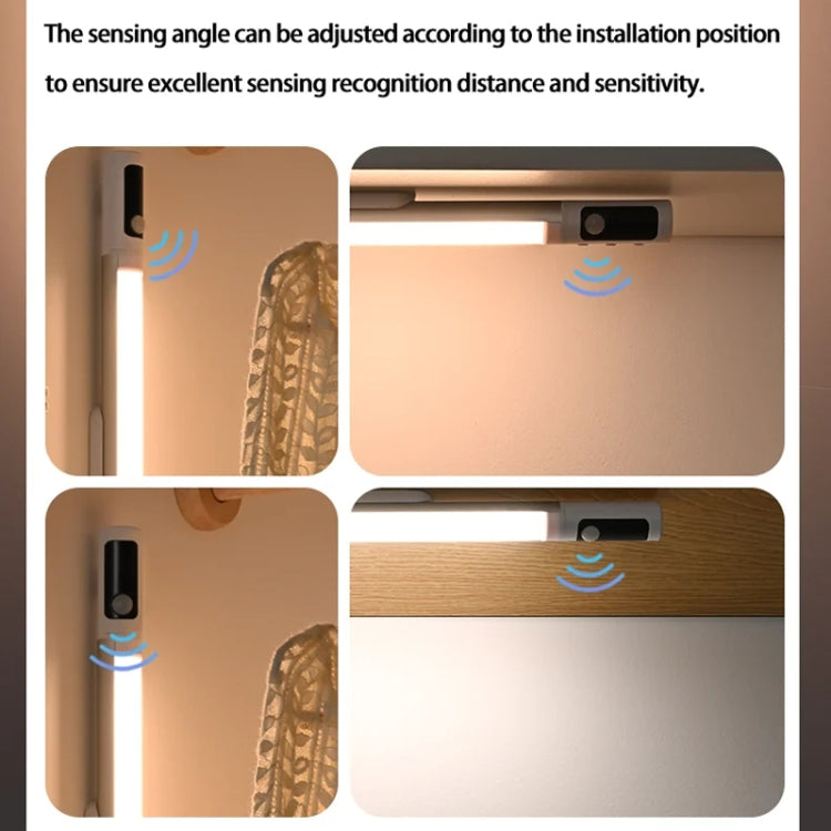 Rechargeable Under Cabinet LED Motion Sensor Night Light with Digital Display 1200mAH(Black) - Sensor LED Lights by PMC TechLife | Online Shopping South Africa | PMC TechLife | Buy Now Pay Later Mobicred