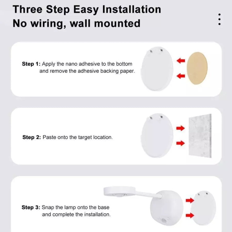 Rechargeable LED Motion Sensor Wireless Spotlight Dimmable Picture Light 1200mAH(Black) - Sensor LED Lights by PMC TechLife | Online Shopping South Africa | PMC TechLife | Buy Now Pay Later Mobicred