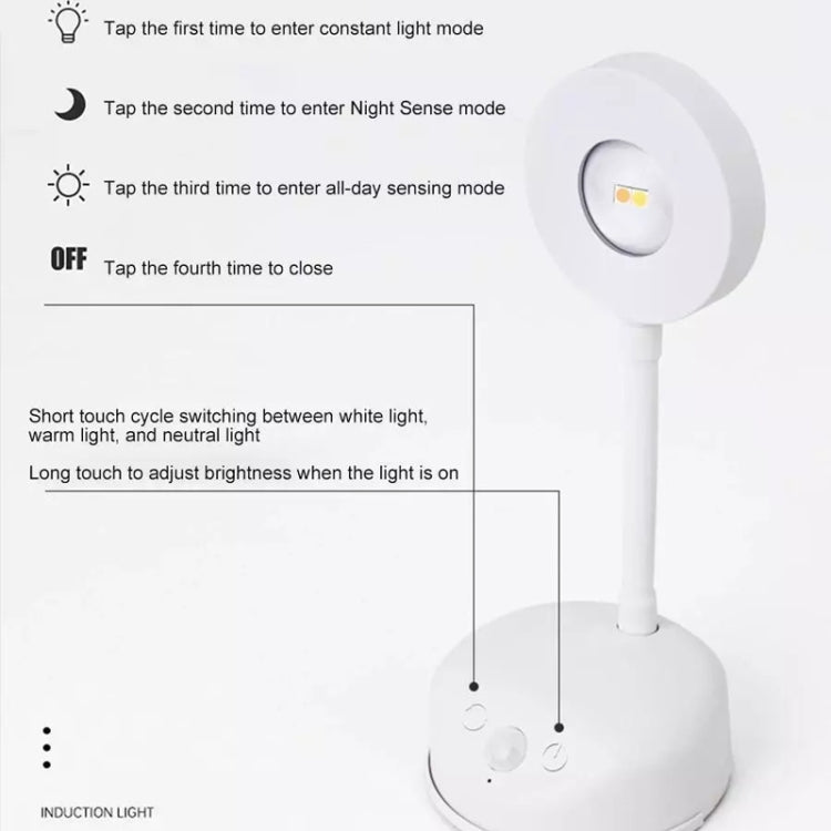 Rechargeable LED Motion Sensor Wireless Spotlight Dimmable Picture Light 2000mAH(White) - Sensor LED Lights by PMC TechLife | Online Shopping South Africa | PMC TechLife | Buy Now Pay Later Mobicred